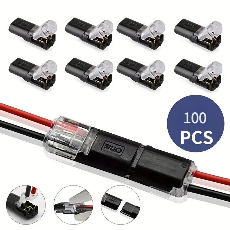 10/20/30/40/50Pcs Pluggable LED Wire Connectors, 2 Pin 2 Way Universal Compact Wire Terminals,