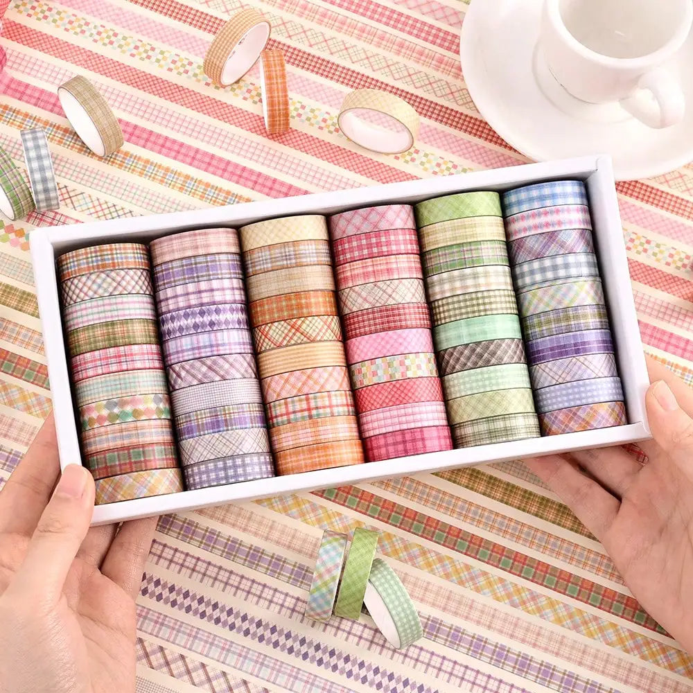 60 Rolls Colorful Washi Tape Set (Gift Box) - 0.4In×2m Floral, For Scrapbooking/DIY/Bullet Journal/School/Office