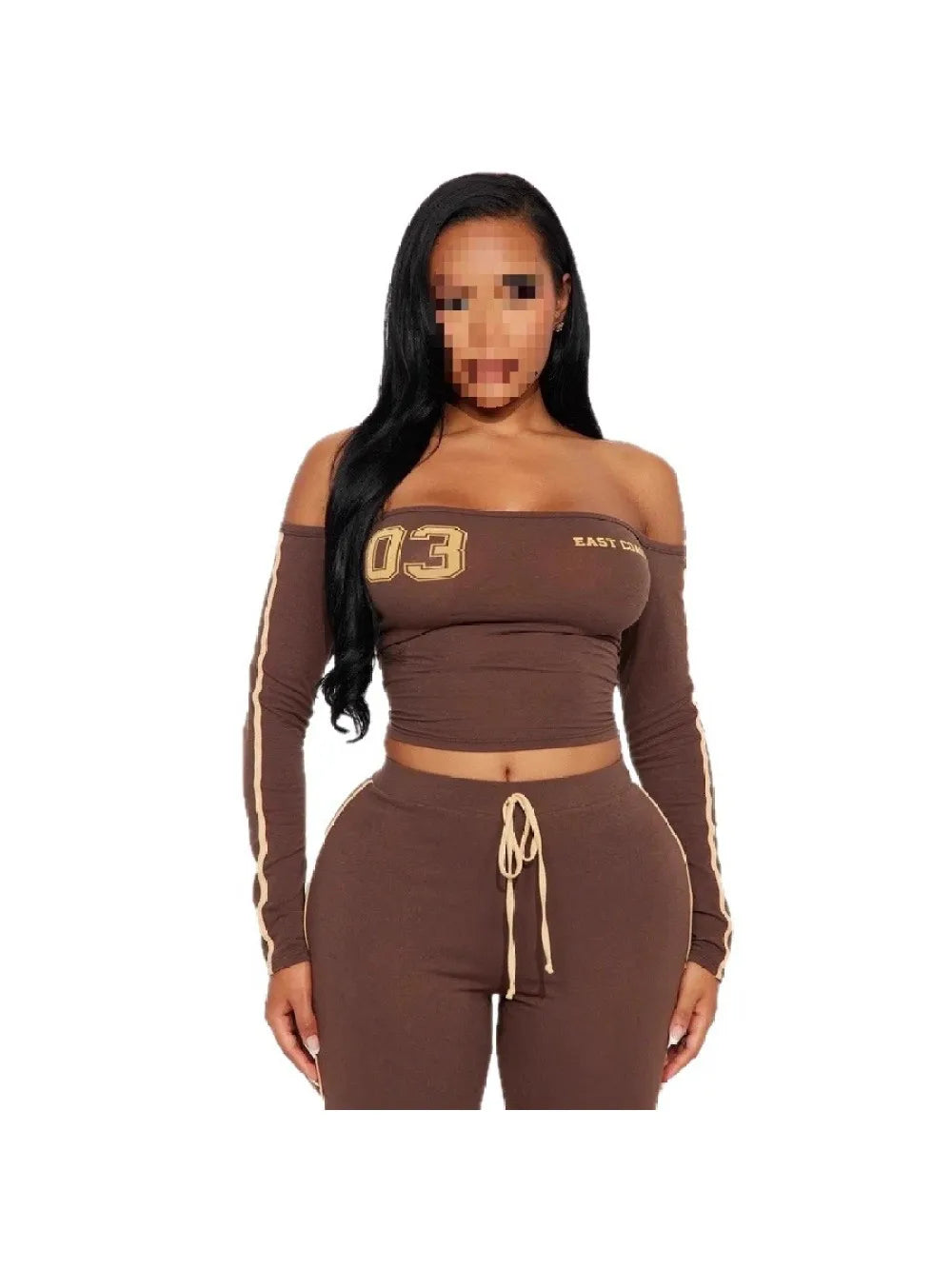 2026 New Ins Fashion Casual Sexy Street One Shoulder Style Slimming Pants Set Trendy Daily Dating Commuting Hot Girl Simplicity