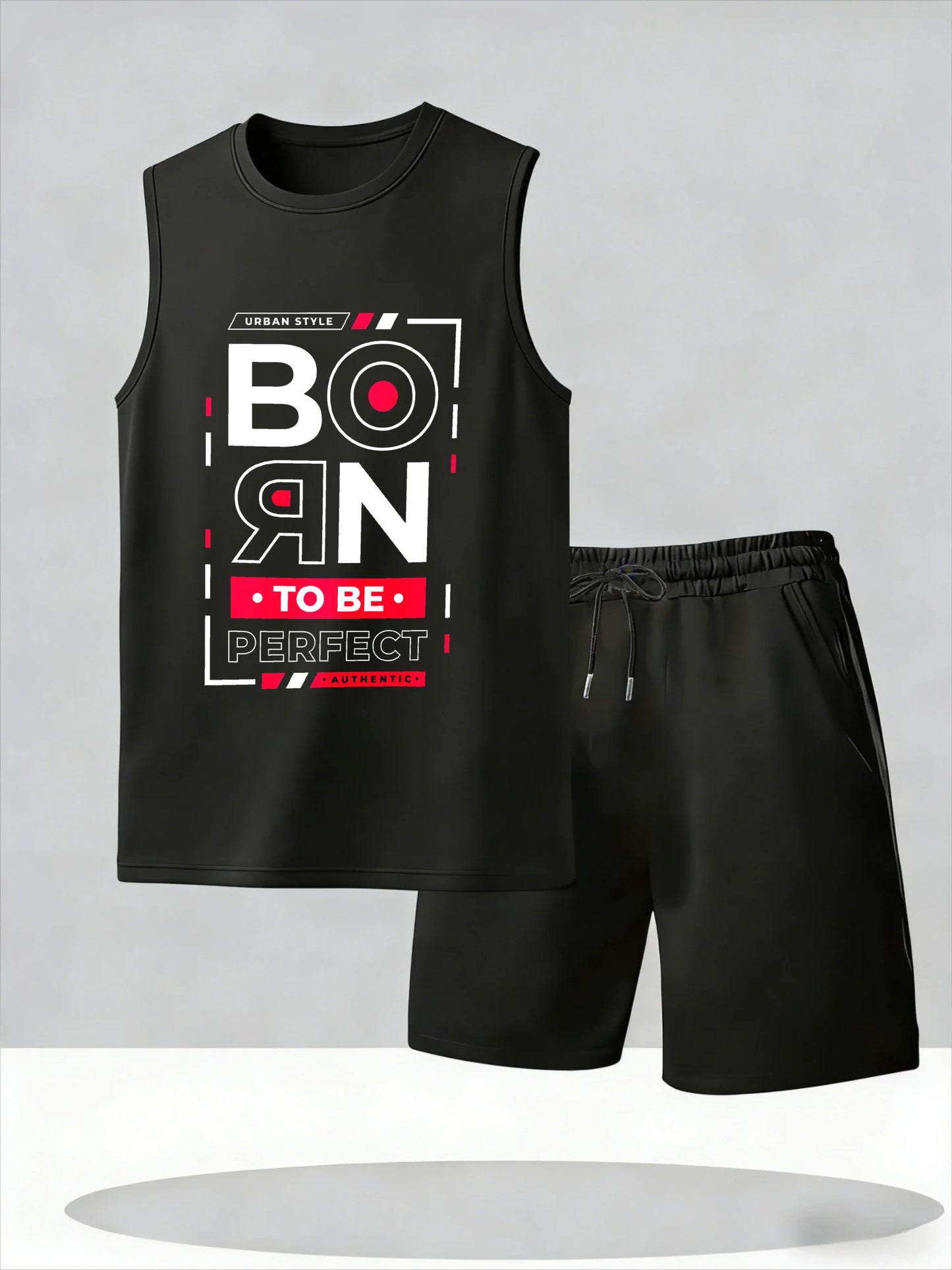 Men's Tank Top Sets 2026 Summer Thin Quick Dry seaside crewneck 2 piece set Breathable beach sports oversize Sportswear