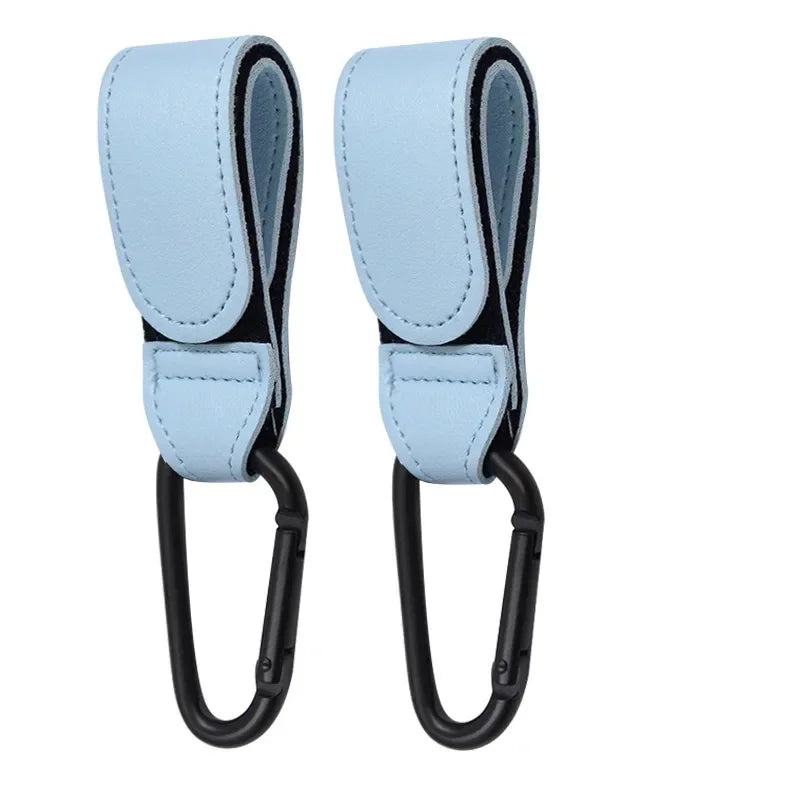 Wholesale 2pcs PU Leather Baby Stroller Hook for Pram Rotate 360 Degree Rotatable Cart Organizer Pram Hook Stroller Accessories