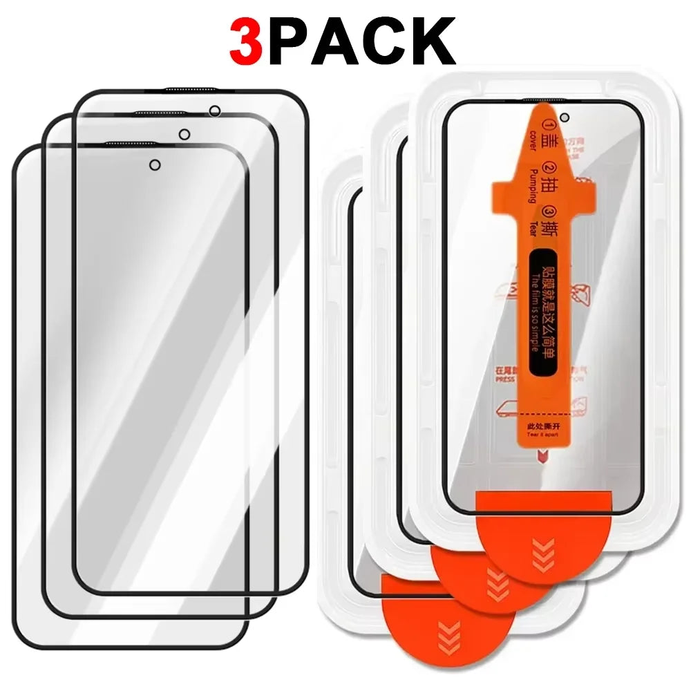 3Pcs Dust Free Easy Installation Screen Protector For iPhone 17 Pro Max 16 Pro Max 17Air HD Tempered Glass Anti-scratch Films