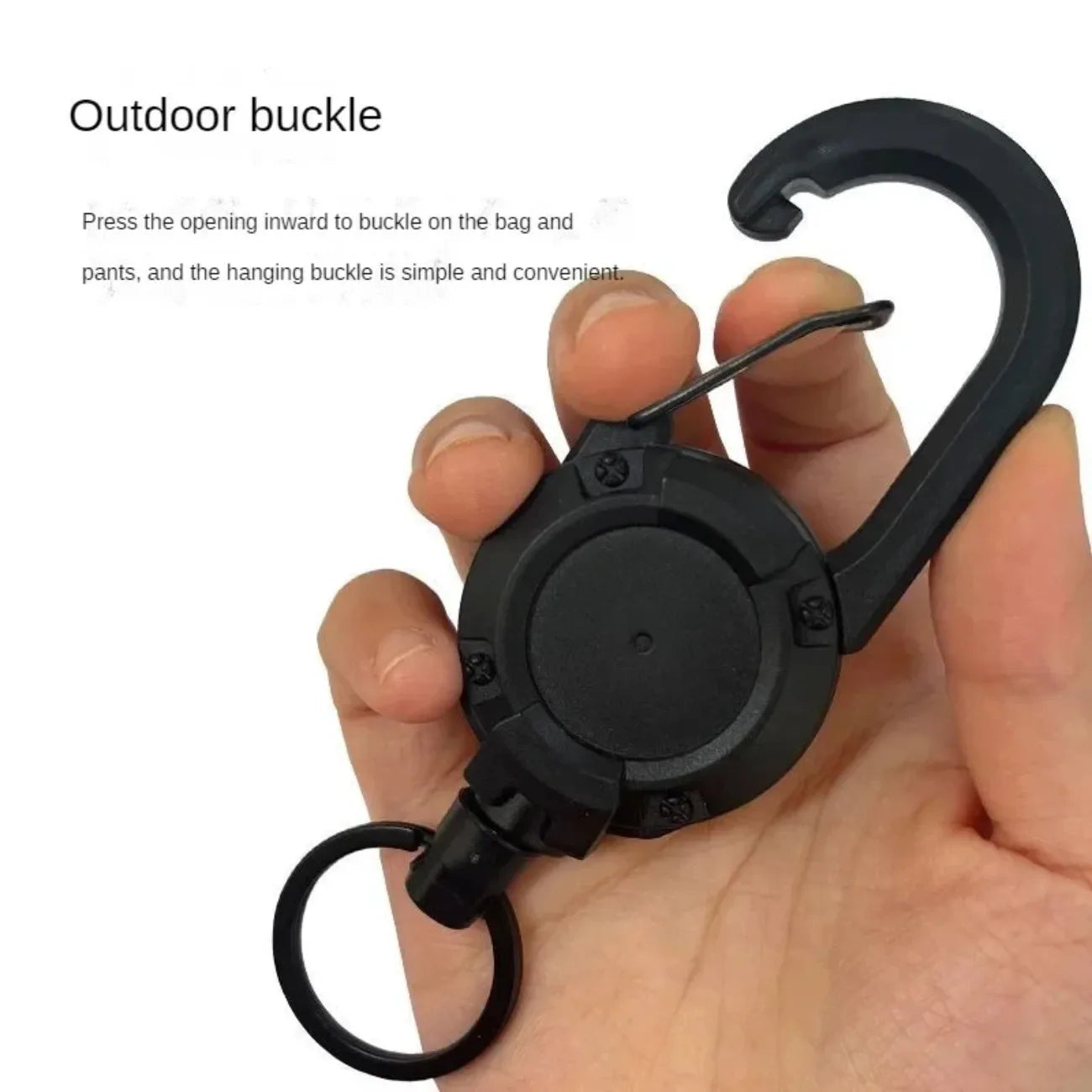1Pcs Heavy Duty Retractable ID Badge Reels with Carabiner – Anti-Theft Keychain for Work, Hospital & Outdoor