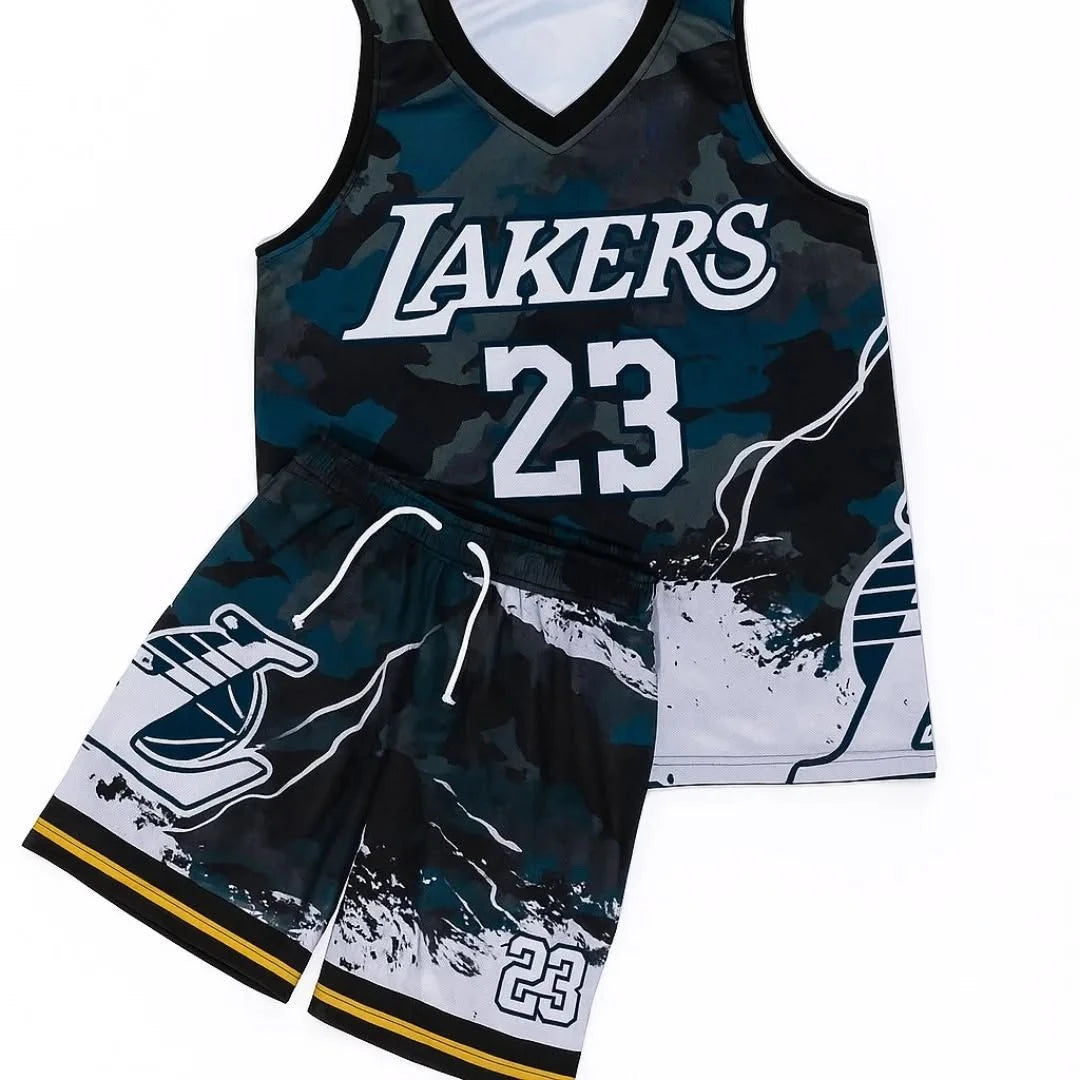 2026 Model Men's Vest Sports Outfit - Casual, Quick-drying, Breathable - Suitable for Basketball Training - 2-piece Set