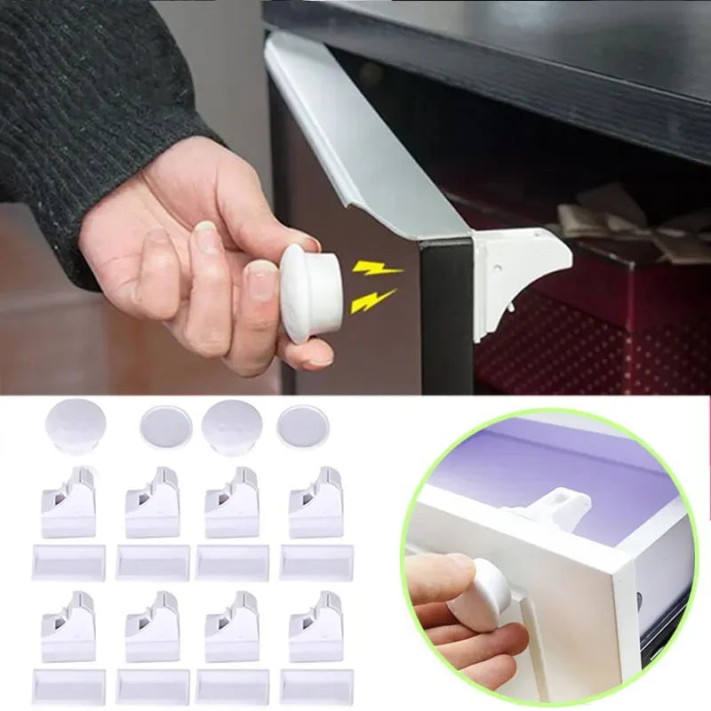 Drawer Latch Cabinet Door Magnetic Child Safety Lock Limiter Children Protection Baby Safety Lock Invisible Lock Kids Security