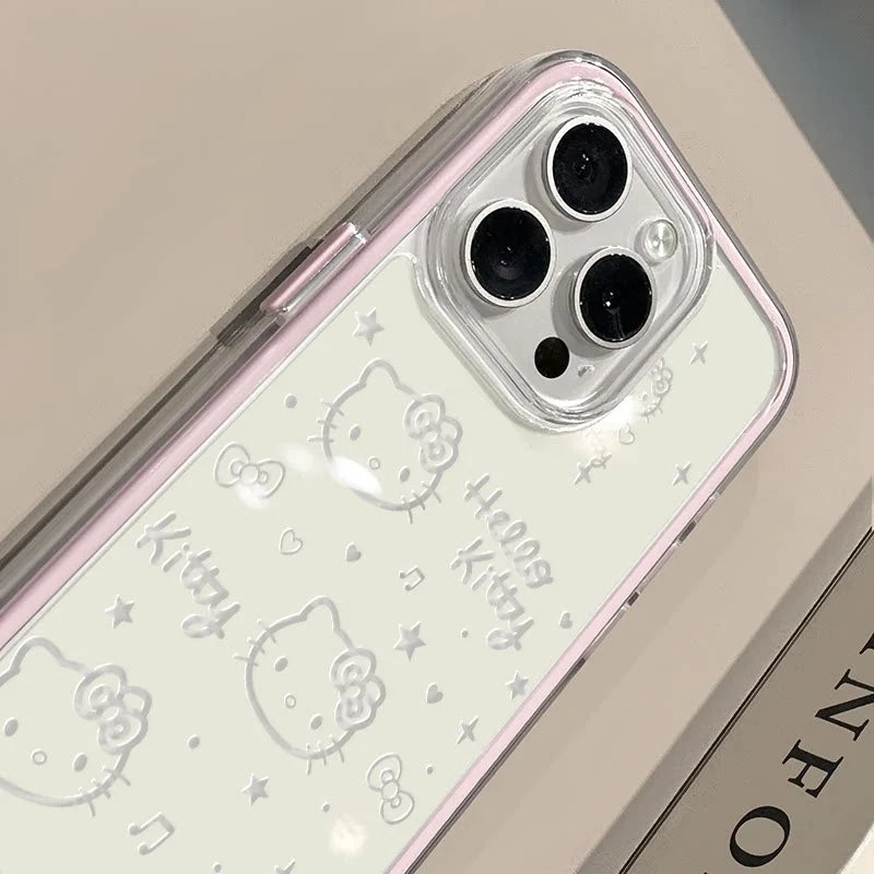 Cute Hollow out Hello Kitty Soft Clear Phone Case For iPhone 17 Pro Max Case 15 16 14 13 12 11 Pro 17 Air X XS XR 16 Plus Cover