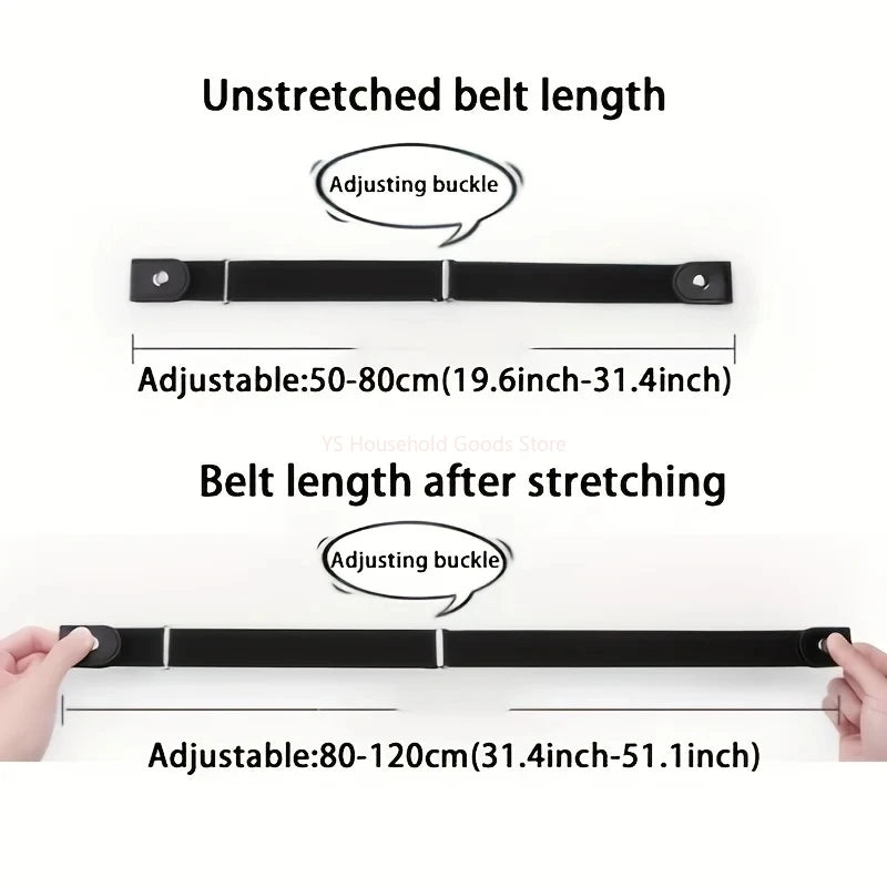 1pc Stretch Elastic Waist Belt Buckle-Free for Jeans Dresses Women Men No Bulge No Hassle Comfortable Fit Waist Belt