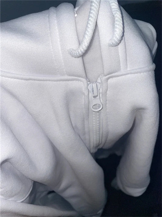 Zipper Hoodies Women/Men Trendy Long Sleeve Hooded Fleece Sweatshirt Casual Campus Streetwear Sportswear Hot Sales High Quality