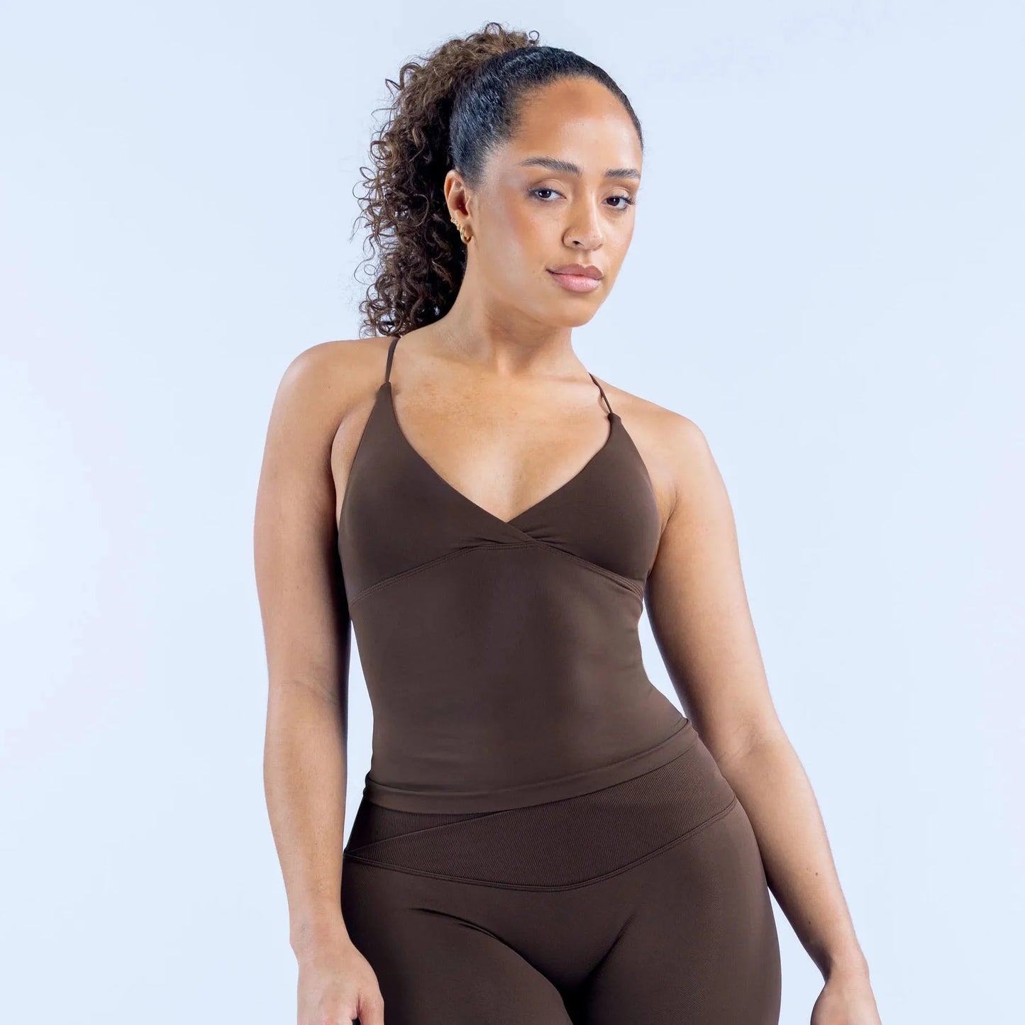 High Elasticity with Chest Pad, Full Matte Nylon, Thin Shoulder  Beautiful Tight Body, Long Vest, Seamless Fitness Comfortable.