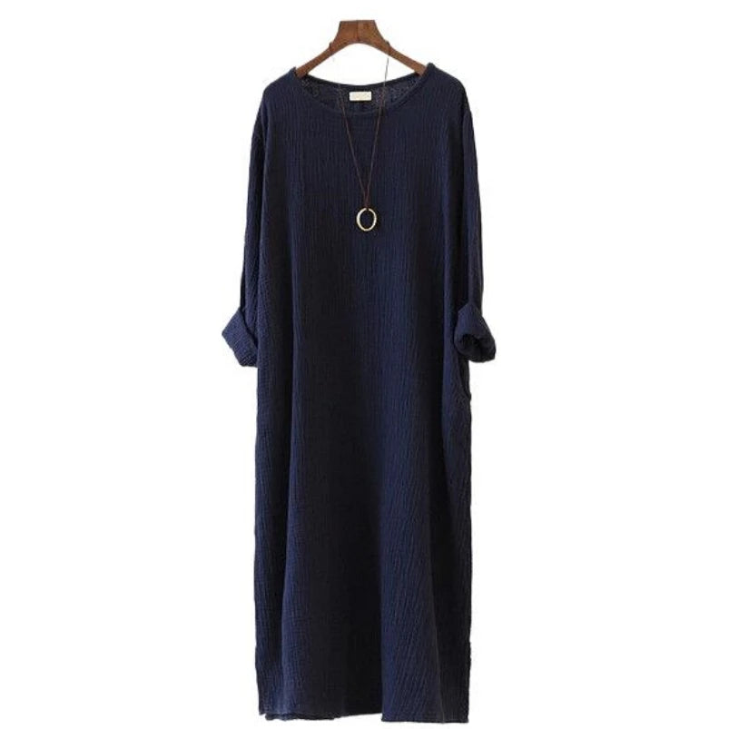 Hot Sale vestidos 2026 New Women Spring Dress long sleeve cotton linen casual Dresses,  - Autumn long sleeve dress