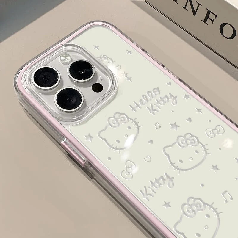 Cute Hollow out Hello Kitty Soft Clear Phone Case For iPhone 17 Pro Max Case 15 16 14 13 12 11 Pro 17 Air X XS XR 16 Plus Cover