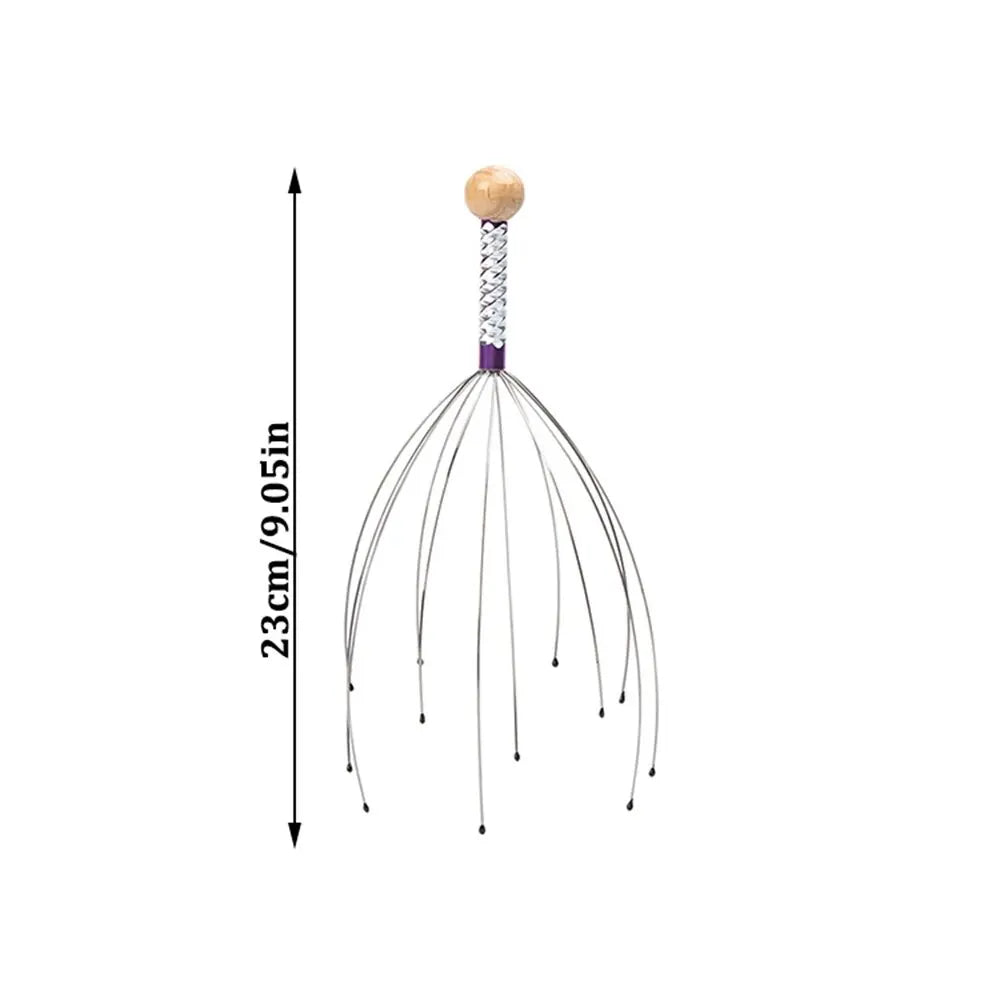 Octopus Head Massager Scratching Scalp Relaxation Relief Body Massager Scratcher Relieves Tension Health Care Tools Random Color