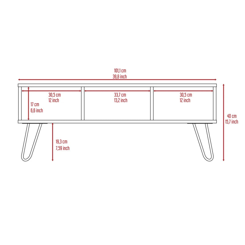 Coffee Table, Four Legs, Two Shelves, Espresso