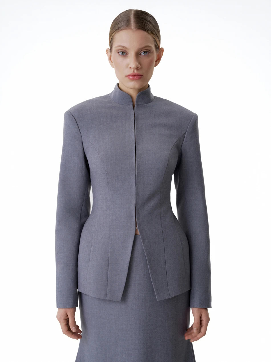 LIMO Minimalist Cape Jacket •2026 Trendy • Stand Collar • Cape Overlay • Tailored Silhouette  • Sophisticated Women’s Wear