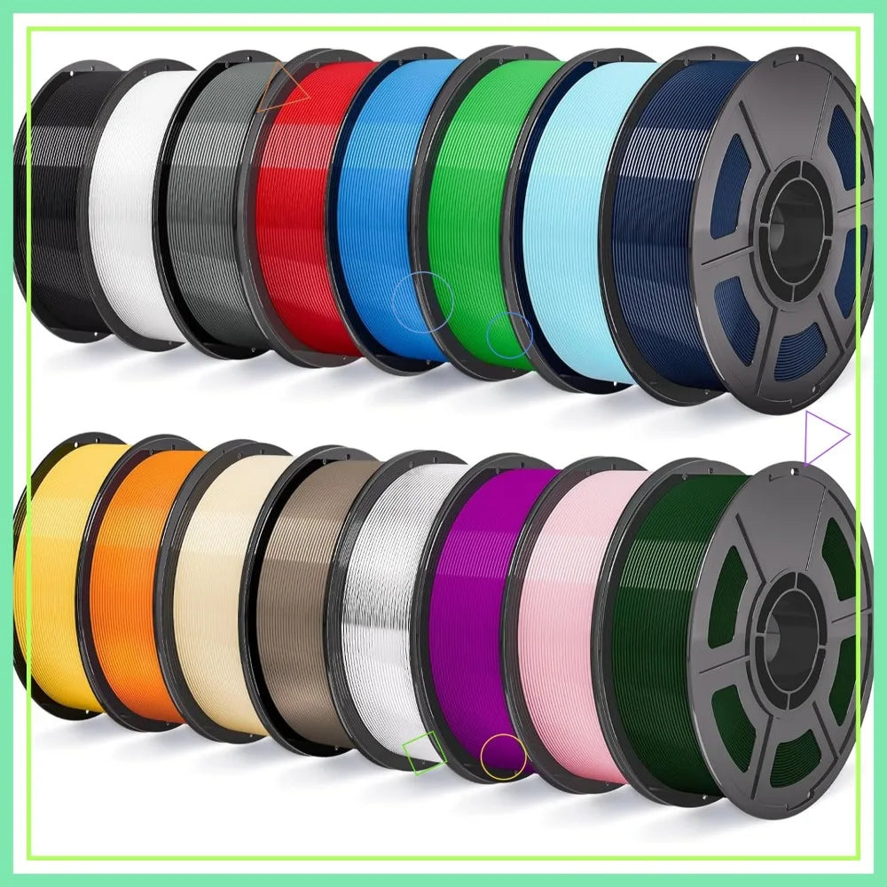 16KG PETG Filament Bundle 1.75mm 3D Printer Filament, 16 Colors, Accuracy +/-0.02mm