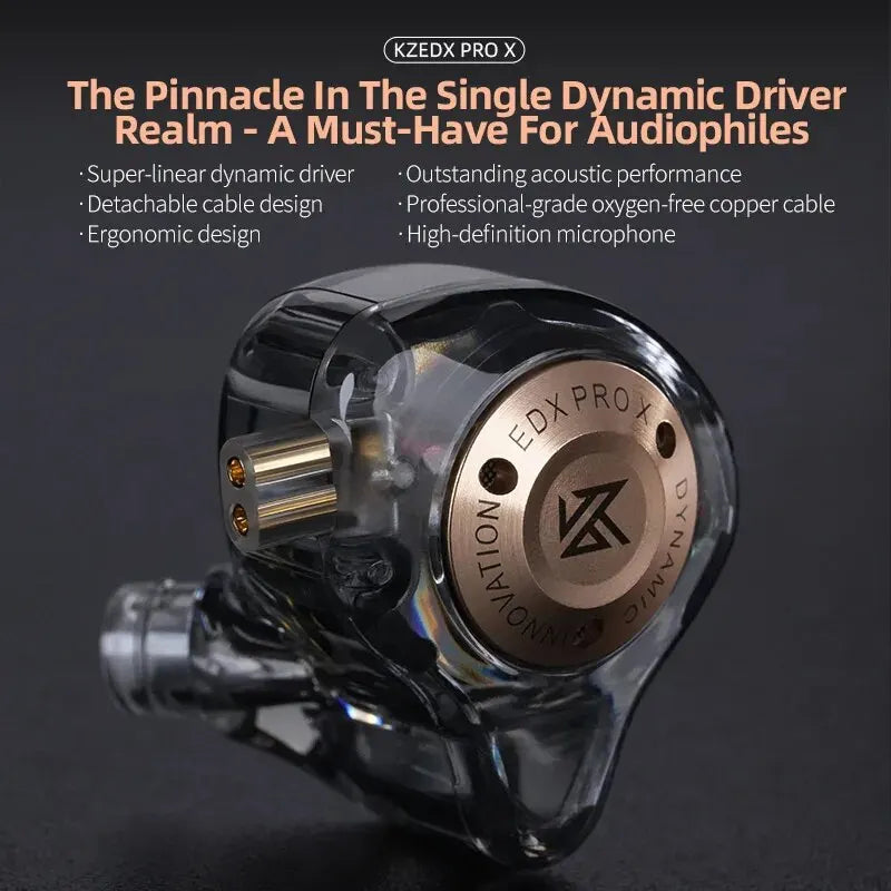 KZ EDX PRO X Dynamic Drive Earphone HIFI Bass Earbud Sport Music Cancelling Headsets 2PIN Cable KZ ZSTX ZSN PRO X EDC EDA ZVX