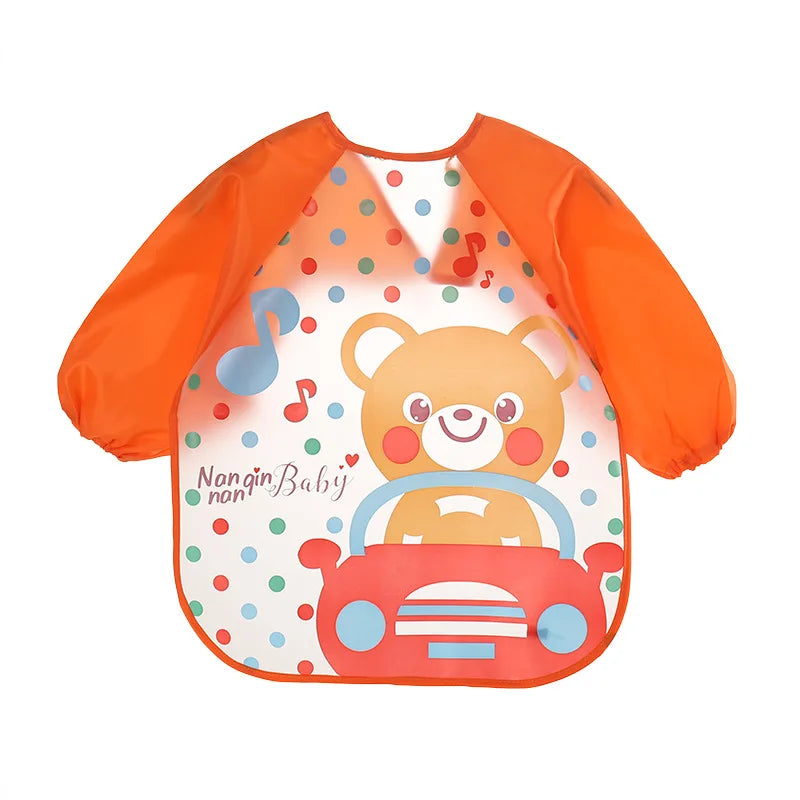 Waterproof EVA Full Sleeve Baby Bibs Children Apron Long Sleeve Feeding Smock Kids Eating Breastplate Infant Scarf Clothing