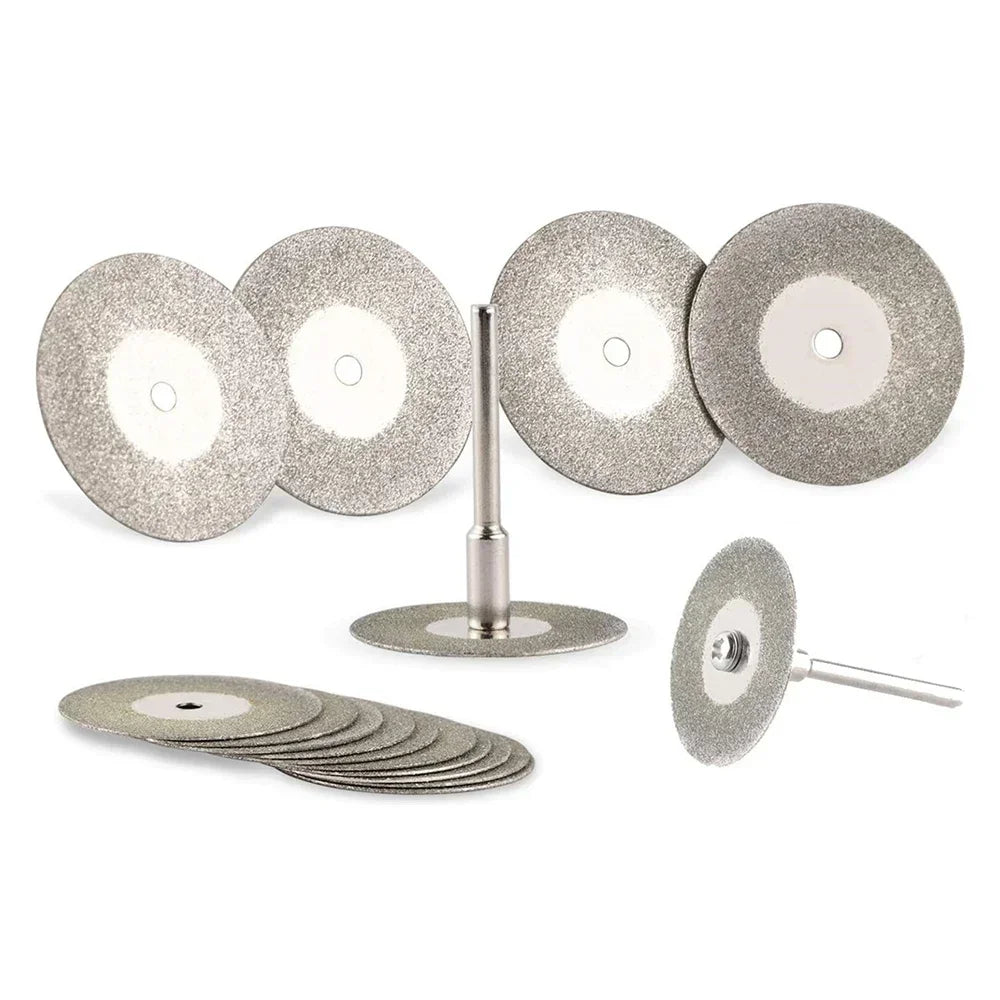 12pcs 22mm Diamond Cutting Disc 3mm Grinding Wheel Mandrel for Metal Cutting Rotary Tool Electric Grinder Parts\';]