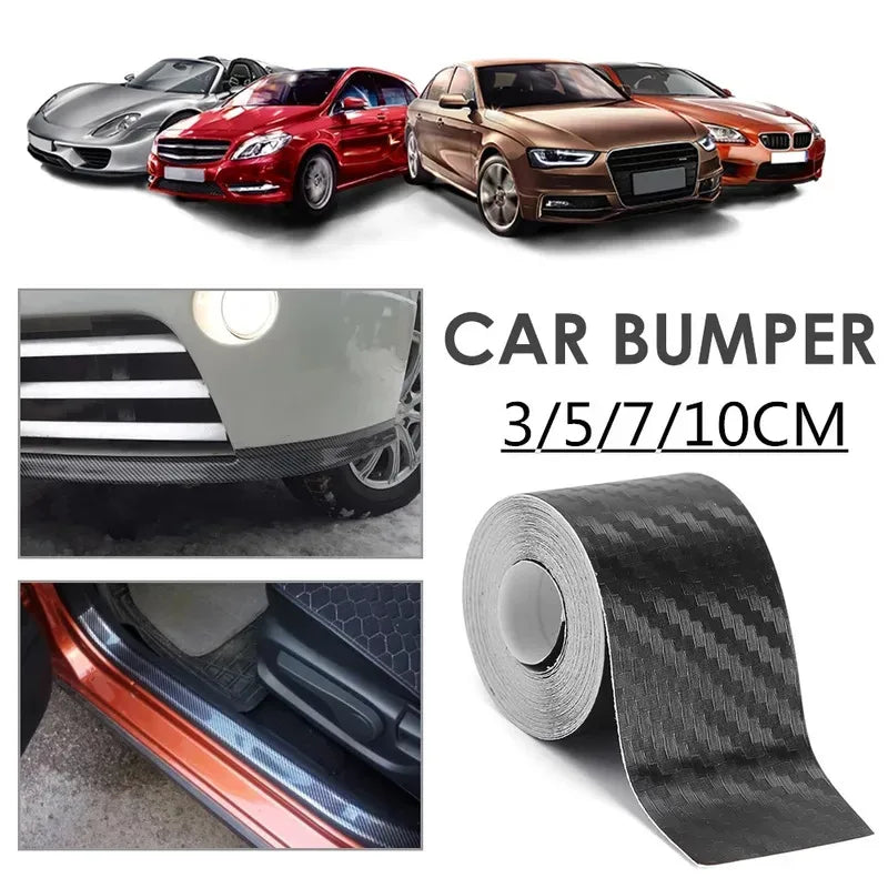 1-5m Nano Carbon Fiber Car Tape Sticker Door Mirror Protector Strip Waterproof Adhesive Protective Film DIY Accessory