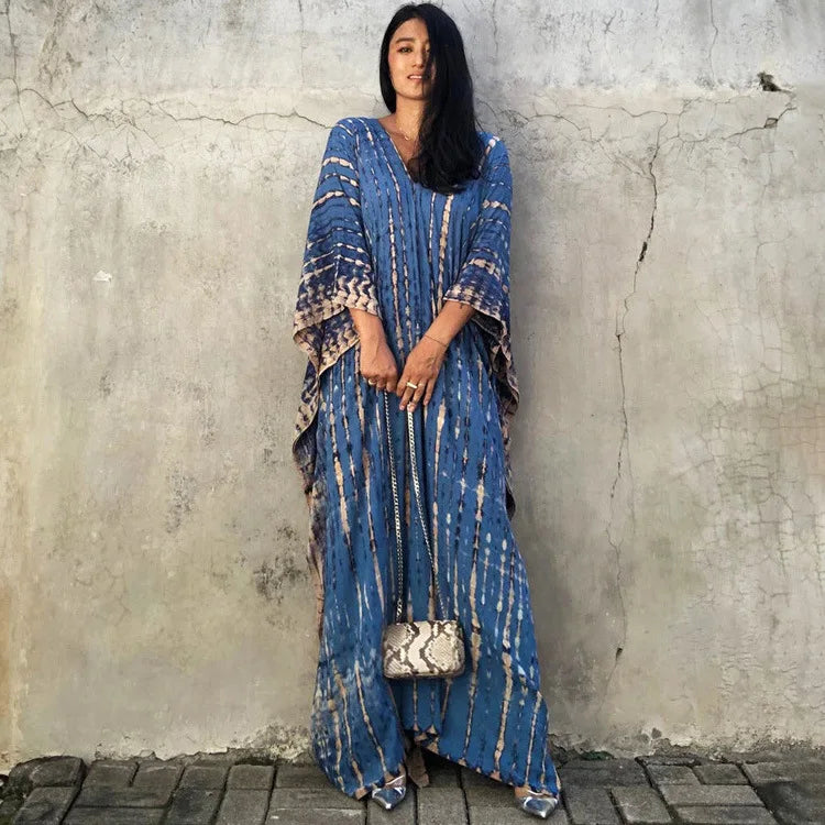 Plus Size Women Beachwear Long Beach Coverups Kaftan Casual Caftan Dress Swimwear cover ups