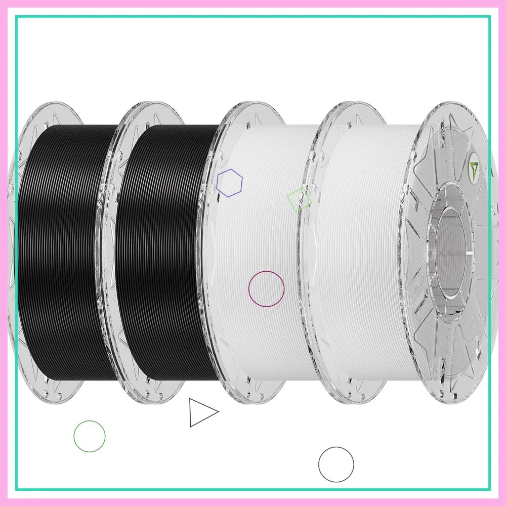 4KG Hyper PLA Filament 1.75mm Bundle, RFID High-Speed Printing up to 600mm/s, ±0.03mm Accuracy for Most 3D Printers