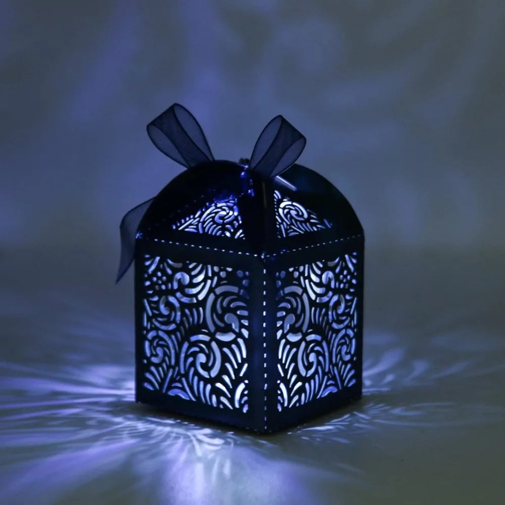 100Pcs 2x2x2.75in Navy Gift Boxes with Ribbons for Wedding Party Favors Candy Treats