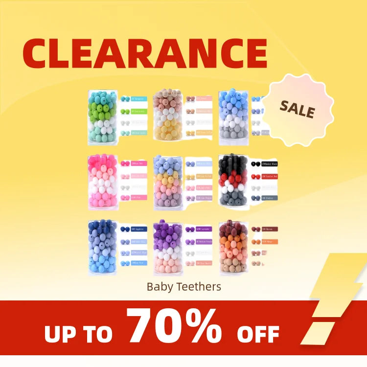 Clearance_50Pcs/Lot 12mm Baby Teether Silicone Beads Round Silicone Bead Accessories for DIY Newborn Pacifier Chain Bracelet Che