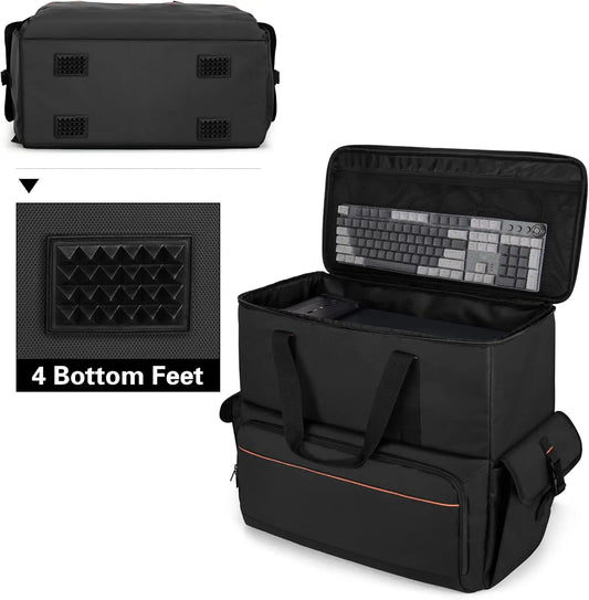 ATX/M-ATX PC Tower Carrying Case Backpack for Computer, Keyboard, Cables, Mouse, Black