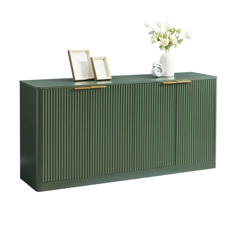 59-inch Modern Wavy Sideboard, Curved Contour Design Storage Cabinet, 4-door Cabinet with Storage Function, Suitable
