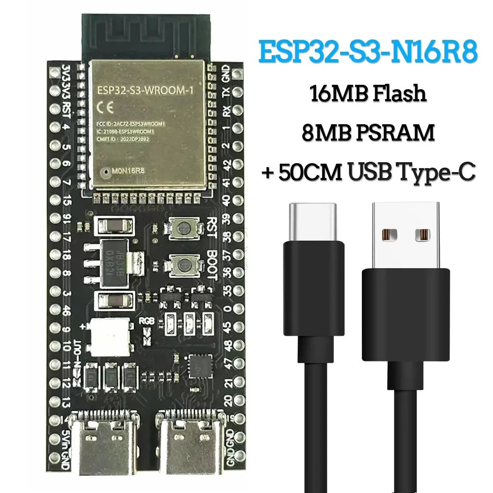 ESP32-S3 Wifi BT Module Development Board for Arduino IDE ESP32-S3-WROOM1 N16R8 N8R2 44Pin Type-C 16MB Flash 8M PSRAM ESP32 S3