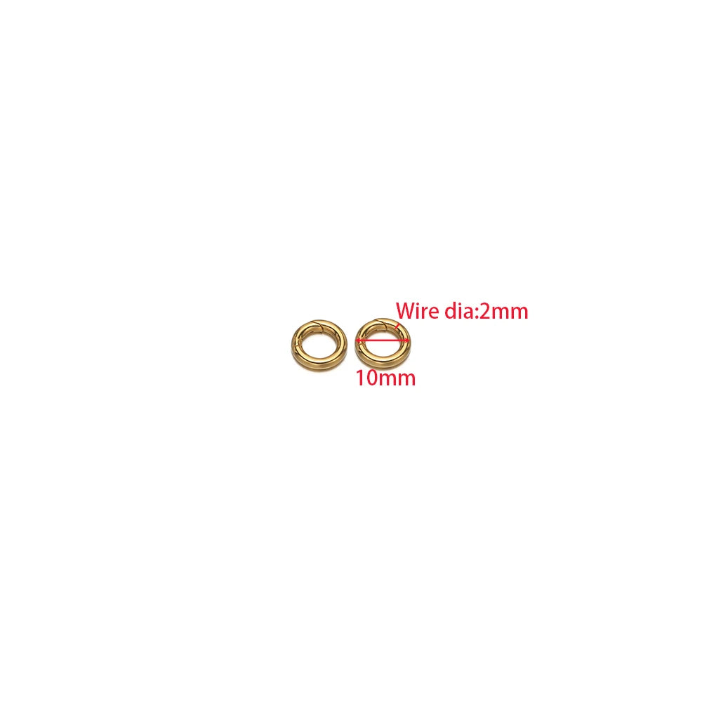 2Pcs/Lot Round Spring Clasps Stainless Steel Gold Plated Keyrings Buckles Connectors for DIY Jewelry Bag Hooks Making Components
