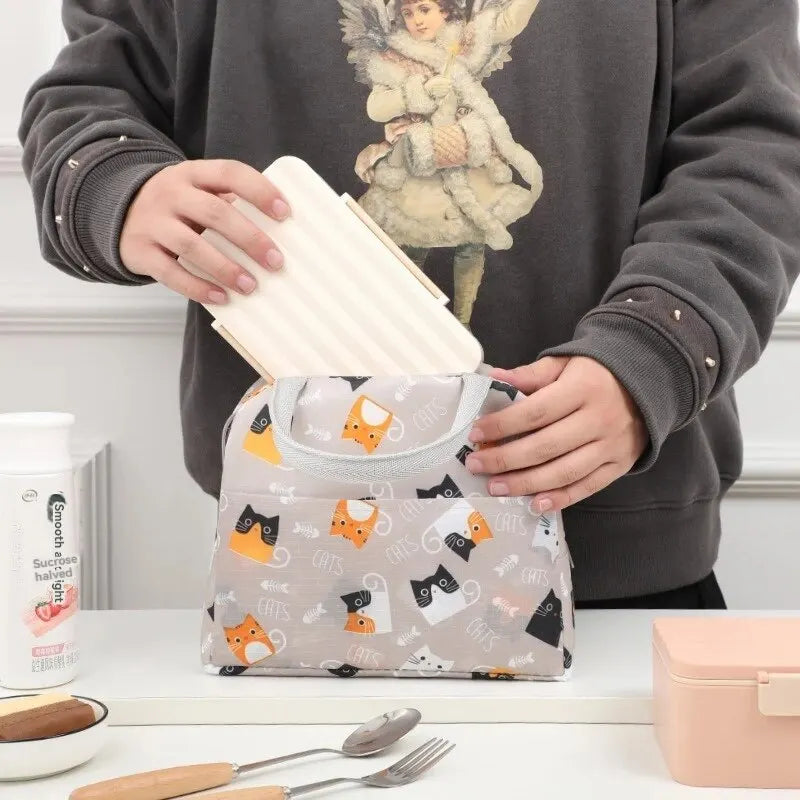 Cartoon Lunch Bag Portable Insulated Thermal Heat Children's Bento Bag Picnic Tote Kid School Lunch Box Bags Cooler Ice Pack New