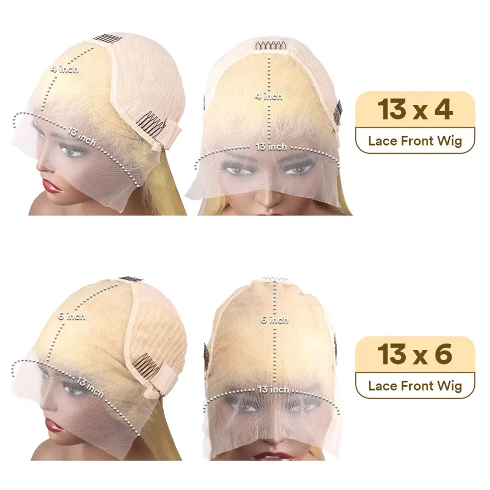 30 40 Inch 613 Blonde Lace Front Bone Straight Human Hair Wigs 13x4 13x6 HD Lace Frontal Wig Pre Plucked 200 Density