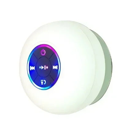 Portable Wireless Bluetooth Speaker with LED Light, IPX4 Waterproof, Strong Suction Cup, Mini Stereo Speaker for Outdoor & Bathr
