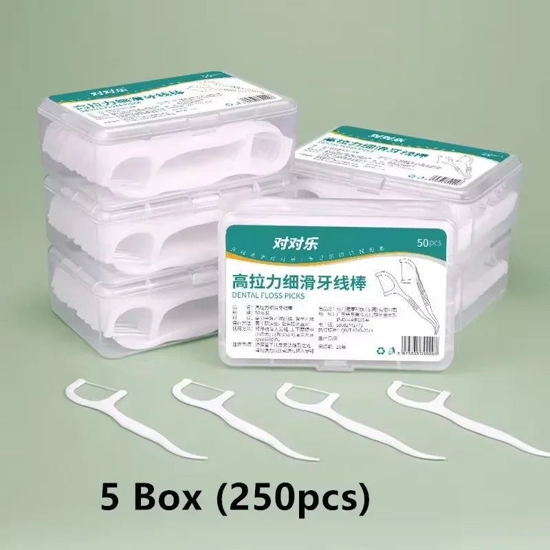 High-tensile fine-grained dental floss stick disposable plastic toothpick dental floss portable dental floss box dental floss st