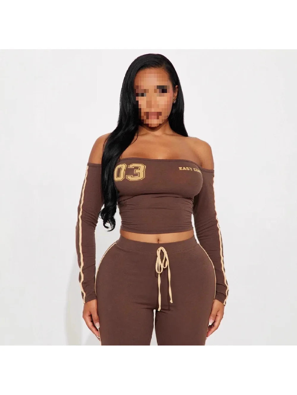 2026 New Ins Fashion Casual Sexy Street One Shoulder Style Slimming Pants Set Trendy Daily Dating Commuting Hot Girl Simplicity