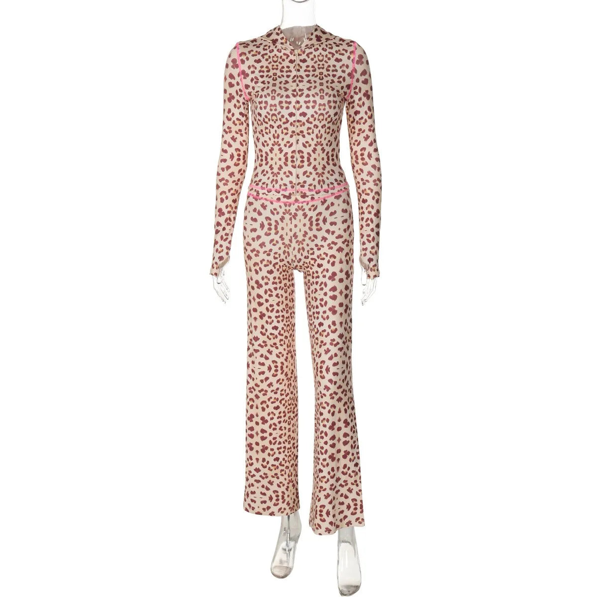 Summer Women's Clothing Front Top High Waist Skinny Long Pants Set For Polyester Streetwear
