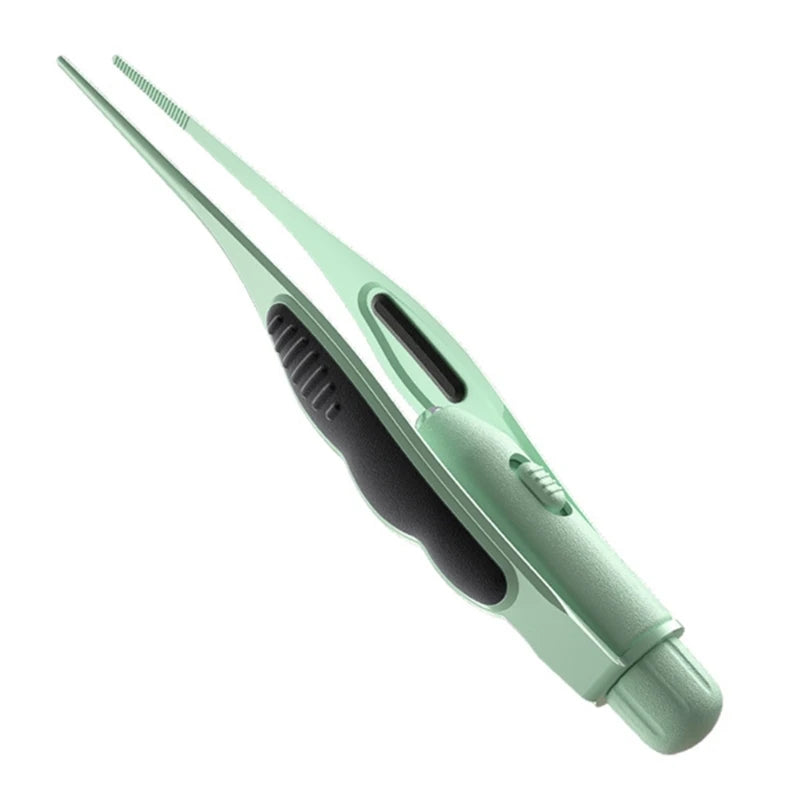 LED Ear Wax Removal Tweezers Anti-Skid Ear Pick Tool with Brightness Light Ear Curette Safety Earwax Cleaning Tool