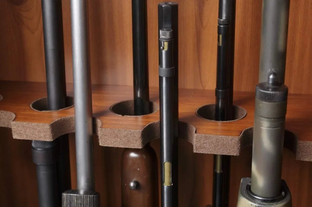 8 Gun Cabinet with Locking Tempered Glass Door, Secure Rifle Storage
