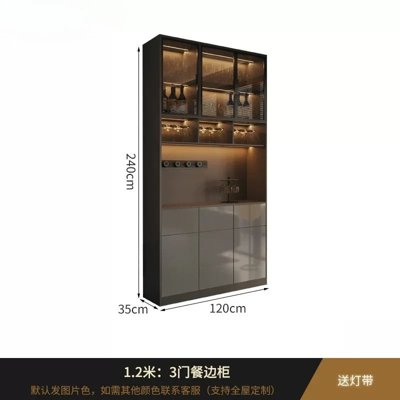 Light luxury Italian dining side wine cabinet modern simple living room storage locker drawers glass display cabinets furniture
