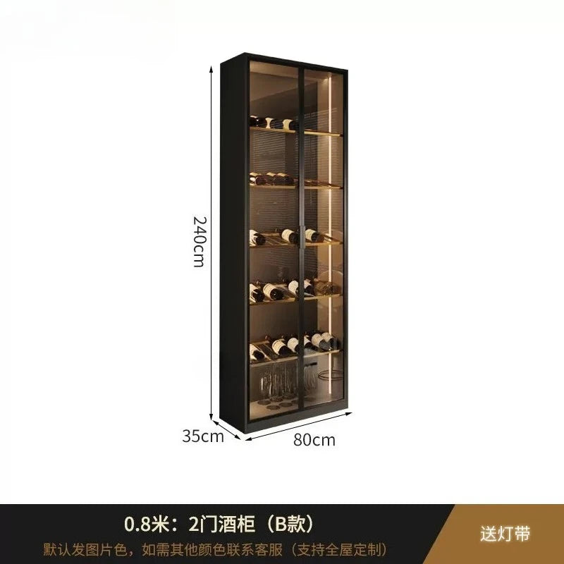 Light luxury Italian dining side wine cabinet modern simple living room storage locker drawers glass display cabinets furniture