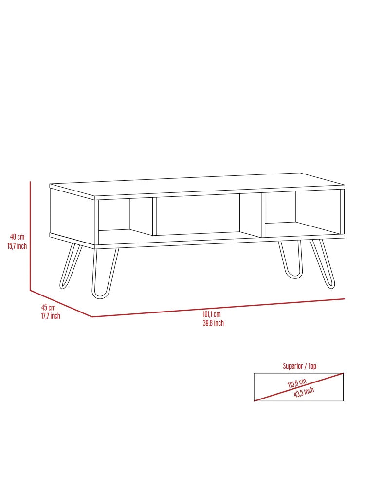 Coffee Table, Four Legs, Two Shelves, Espresso