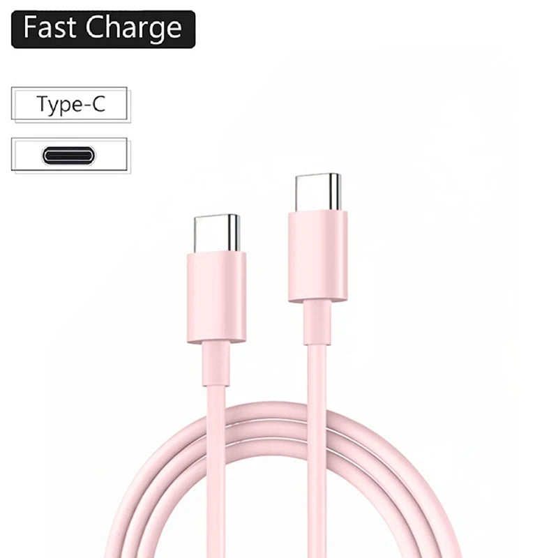 PD 60W USB C to USB Type C Cable Fast Charge Data Cable For Iphone 15 15Pro Huawei Samsung Xiaomi Data Line Black White 1M 2M 3M