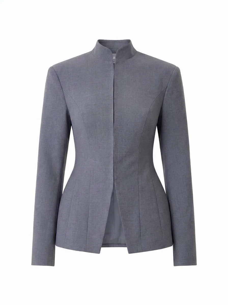 LIMO Minimalist Cape Jacket •2026 Trendy • Stand Collar • Cape Overlay • Tailored Silhouette  • Sophisticated Women’s Wear