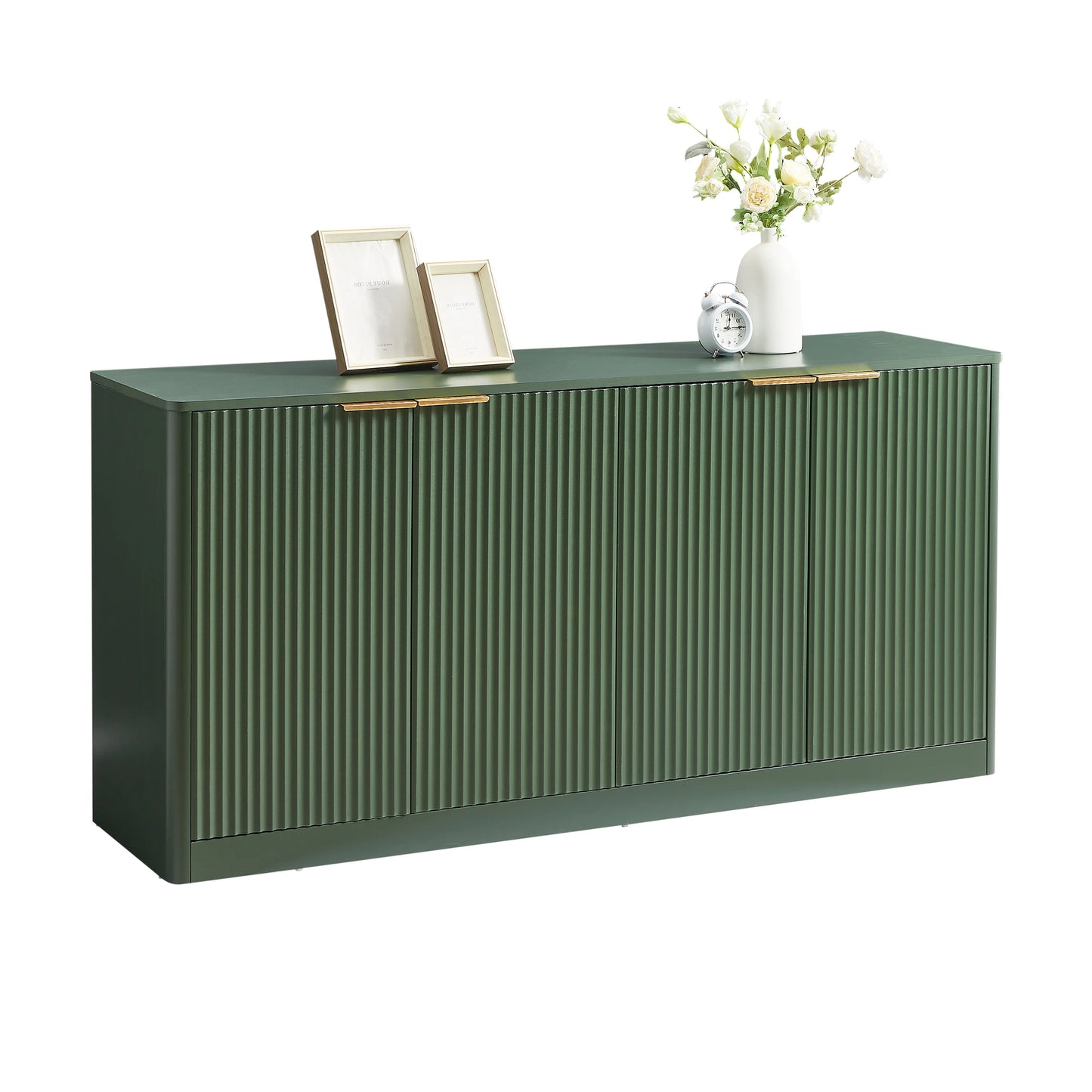59-inch Modern Wavy Sideboard, Curved Contour Design Storage Cabinet, 4-door Cabinet with Storage Function, Suitable