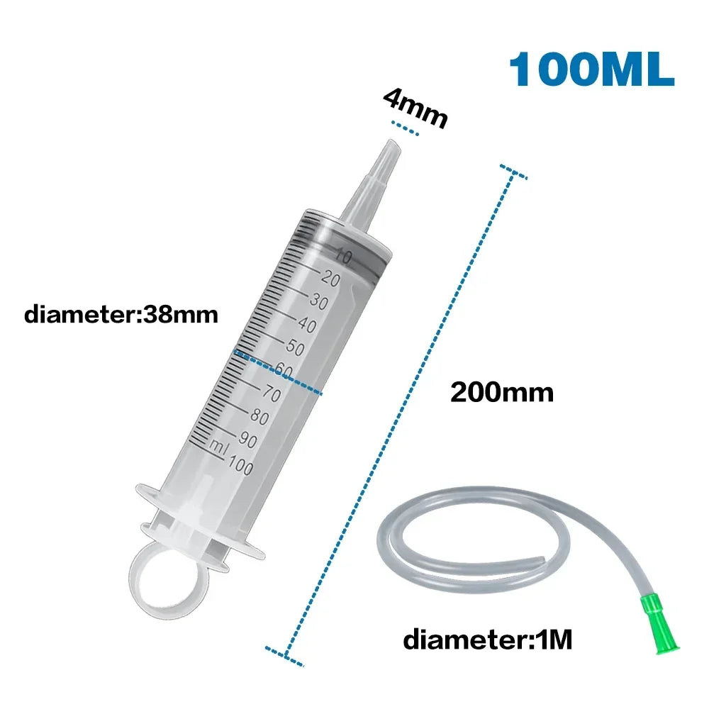 Large Capacity Syringes Reusable Needle Barrel Oil Pump with Scale Oil Suction Vacuum Syringe Pistol Pump Extractor