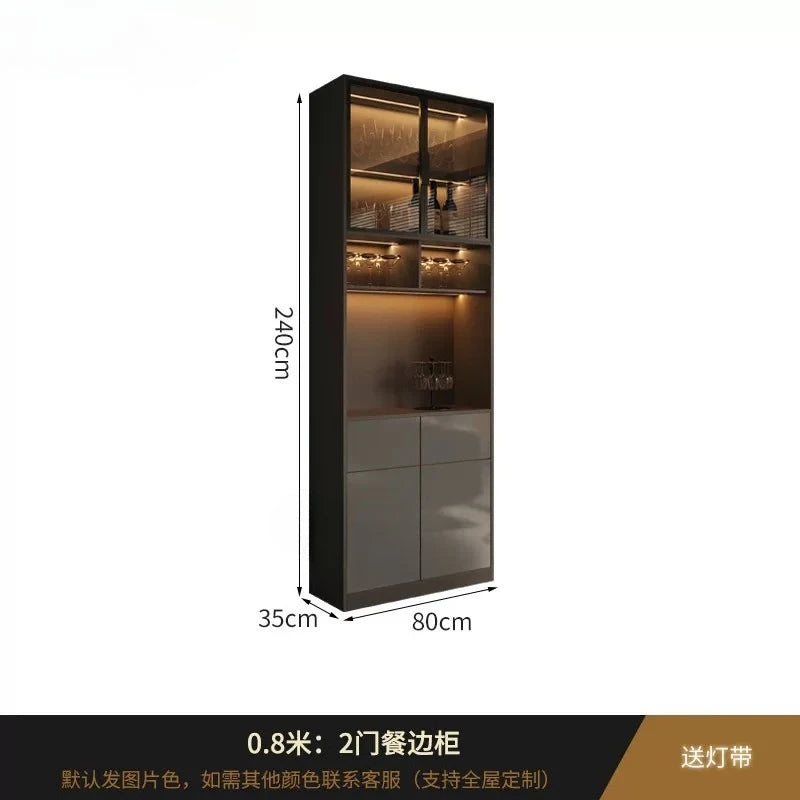 Light luxury Italian dining side wine cabinet modern simple living room storage locker drawers glass display cabinets furniture