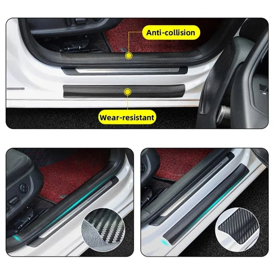 1-5m Nano Carbon Fiber Car Tape Sticker Door Mirror Paste Protector Strip DIY Protection Protective Film Waterproof Adhesive
