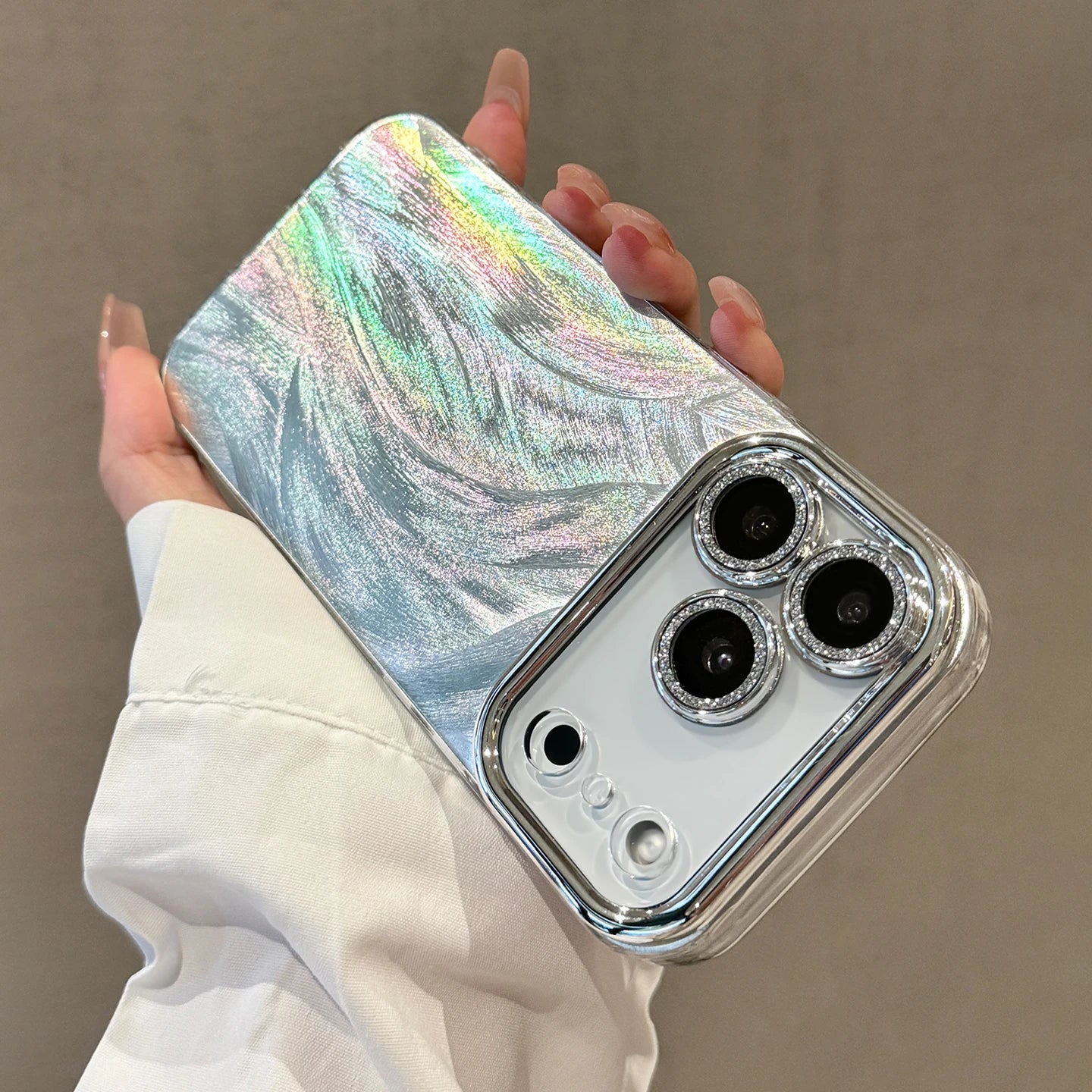 Luxury Glitter Laser Phone Case For iPhone 16 13 15 14 12 11 17 Air Pro Max 7 8 Plus Lens Protector Shockproof Bumper Back Cover