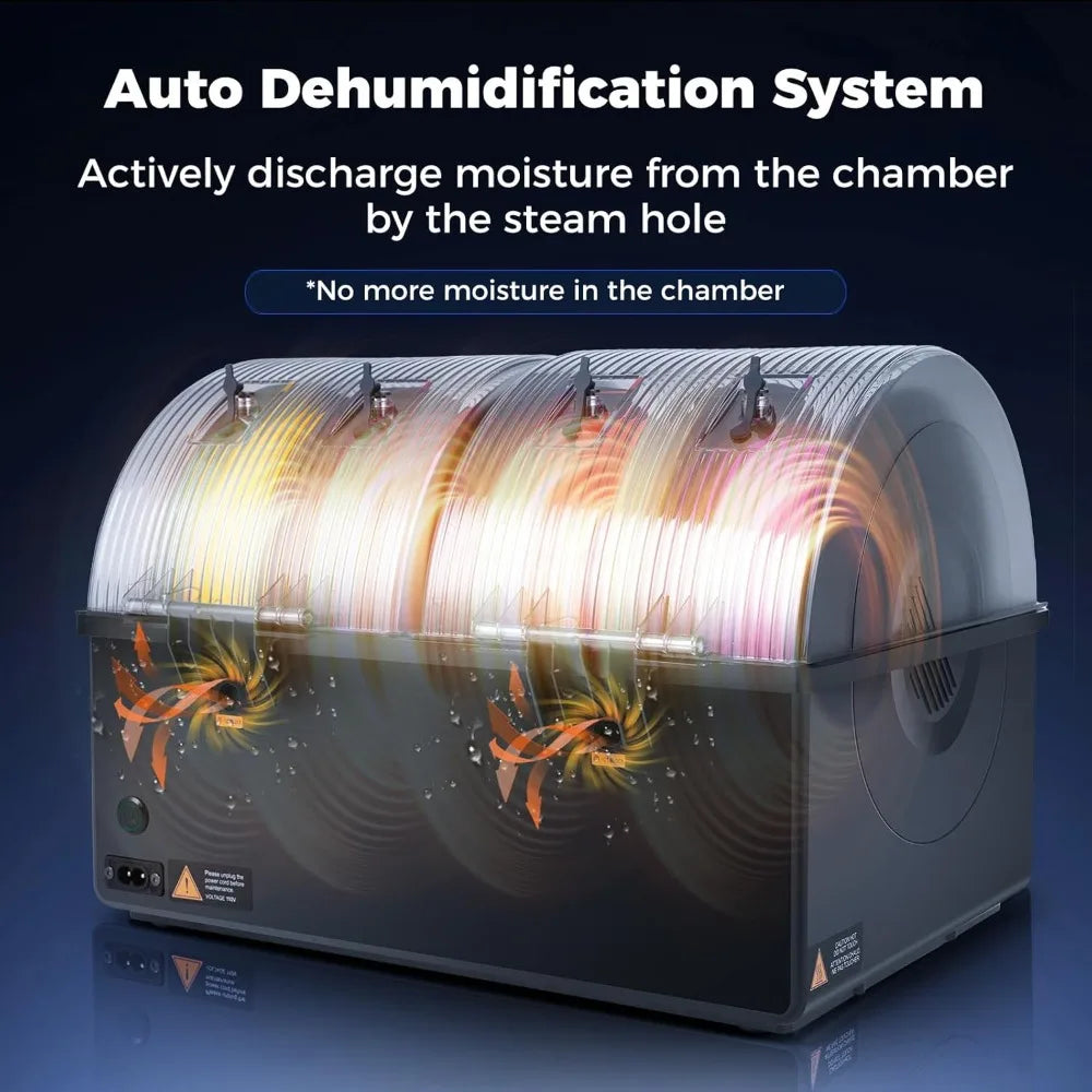 4 Spool Filament Dryer Box 85°C Max, Dual Independent Heating Chambers for PLA PETG ABS TPU ASA PC PA 1.75/2.85mm